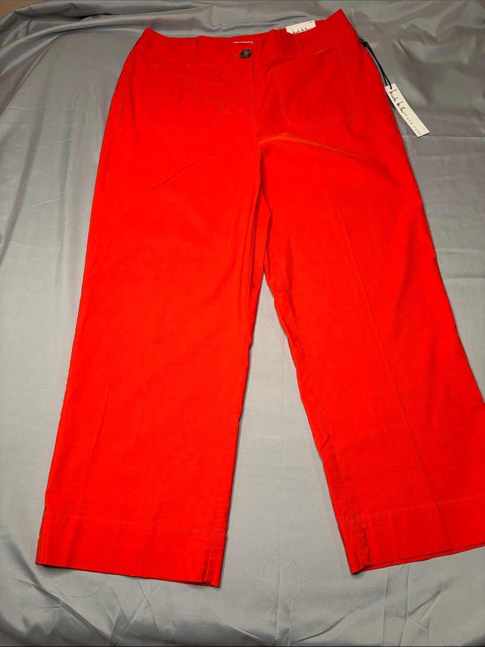 Nicole Miller New York Orange Red High-Rise Straight Leg Pants Size 8